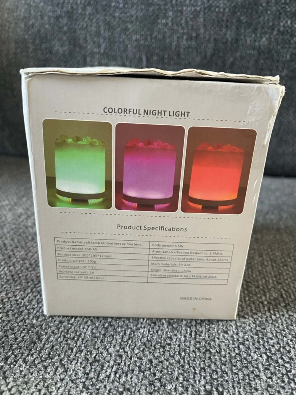 Salt Stone Aromatherapy Machine - multi color LED light diffuser